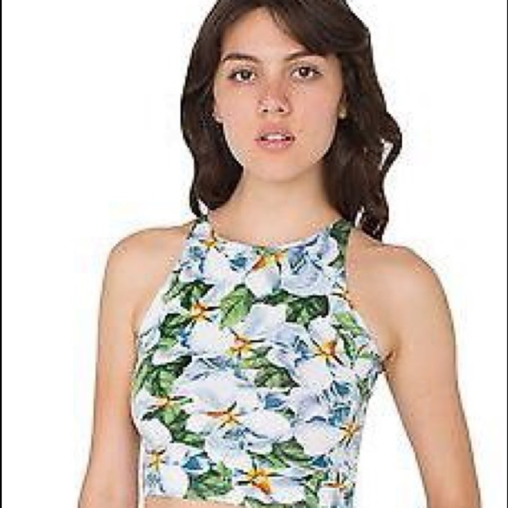 AMERICAN APPAREL FLORAL CROP TOP